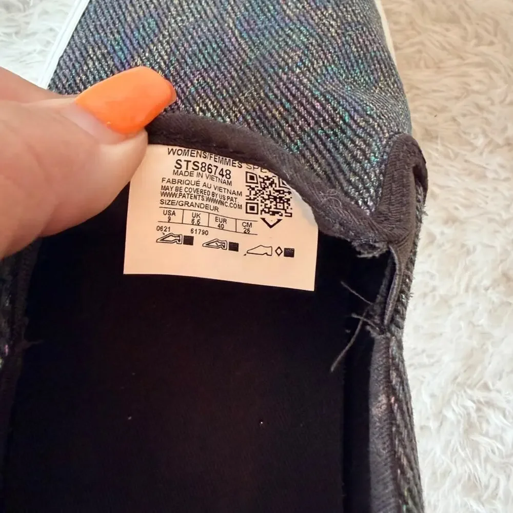 Sperry Pier Wave Iridescent Sparkle Slip-On Sneakers Women’s 9 NWOT